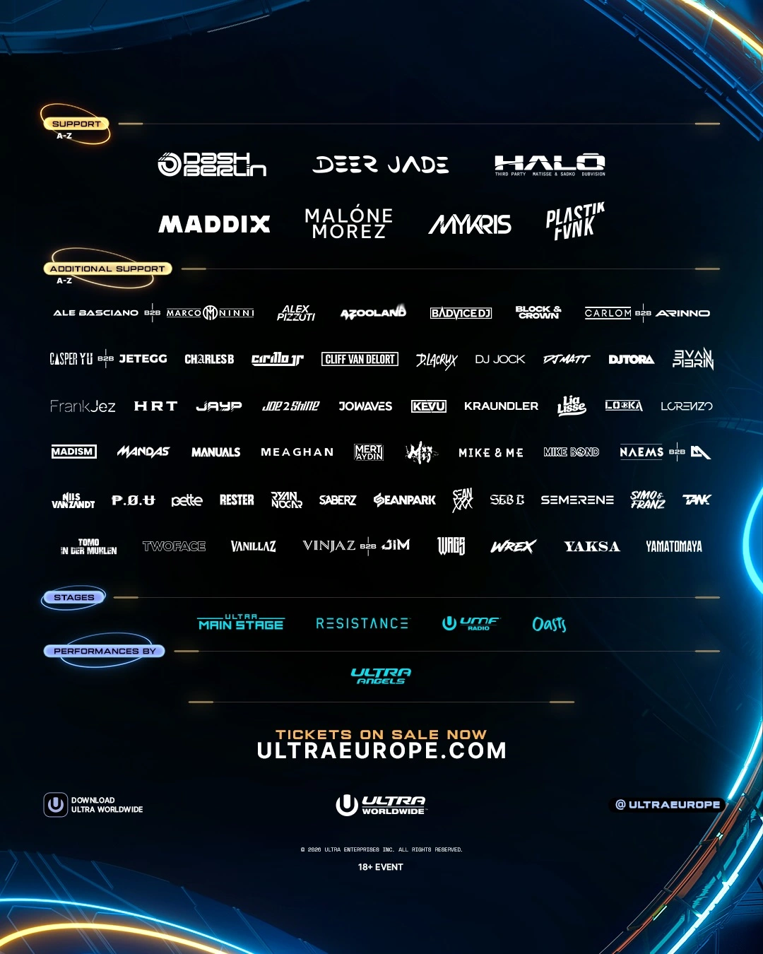 Programmation Ultra Europe 2026
